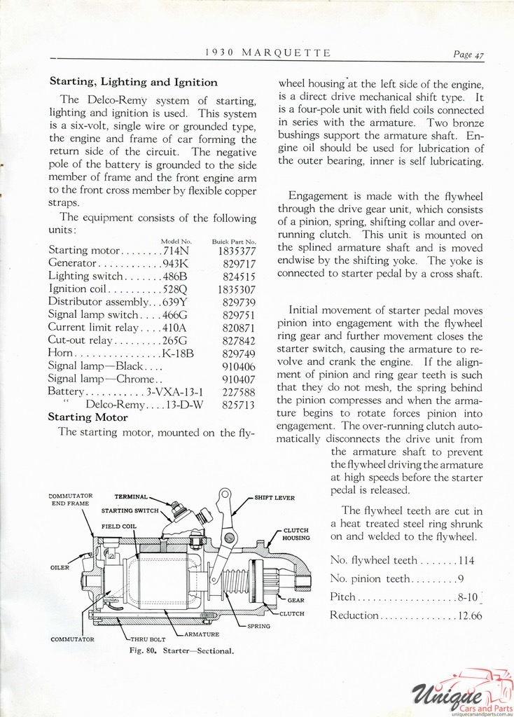 1930 Buick Marquette Specifications Booklet Page 61